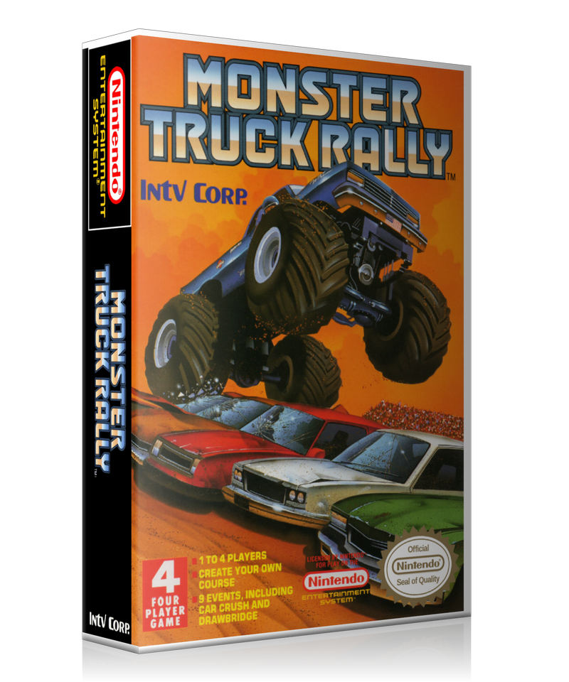 NES Monster Truck Rally Retail Game Cover To Fit A UGC Style Replaceme