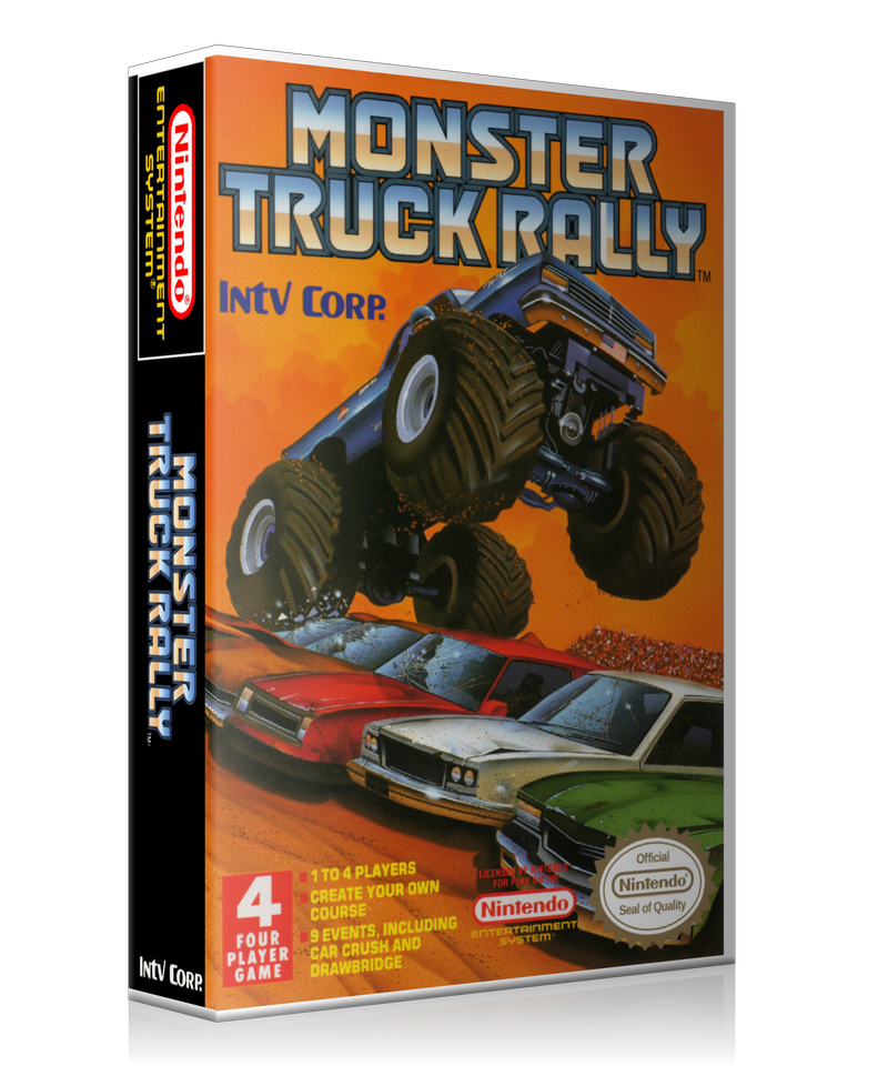 NES Monster Truck Rally Retail Game Cover To Fit A UGC Style Replacement Game Case