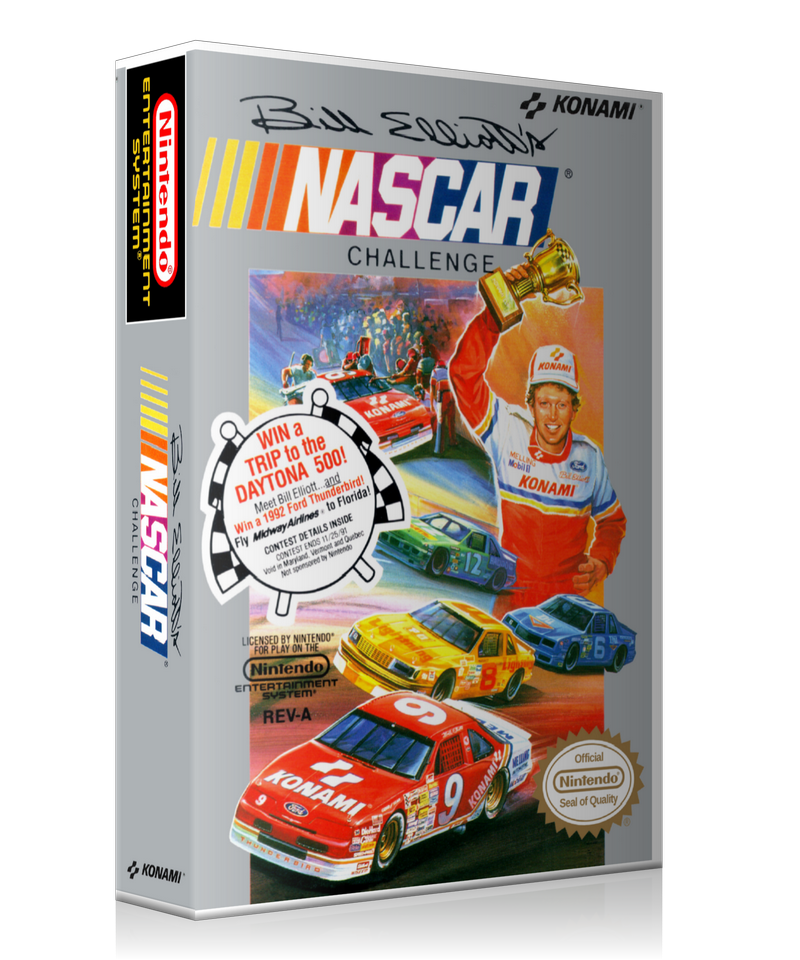 NES Nascar Challenge Bill Elliott's Retail Game Cover To Fit A UGC Style Replacement Game Case