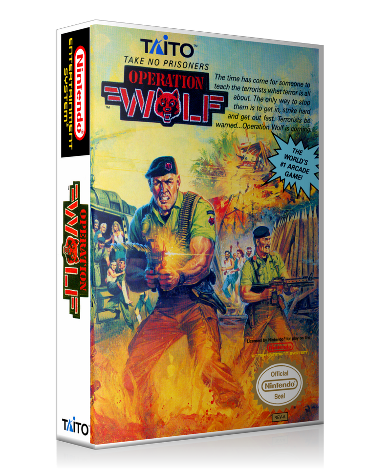 NES Operation Wolf Retail Game Cover To Fit A UGC Style Replacement Game Case