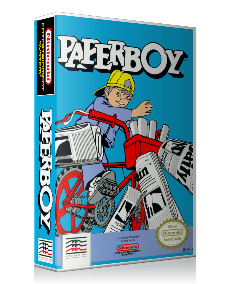 NES Paperboy Retail Game Cover To Fit A UGC Style Replacement Game Case