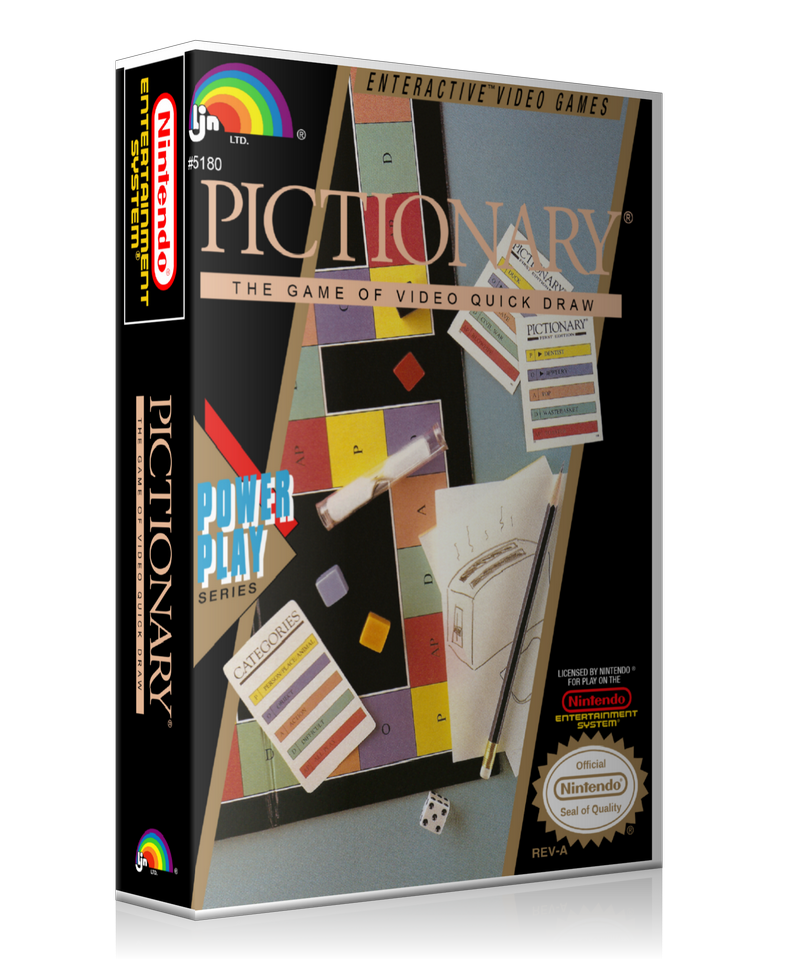 NES Pictionary Retail Game Cover To Fit A UGC Style Replacement Game Case