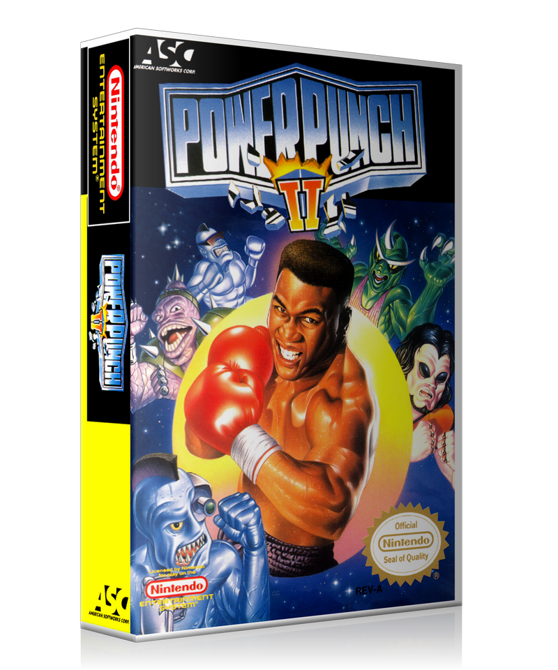 NES Power Punch 2 Retail Game Cover To Fit A UGC Style Replacement Game Case