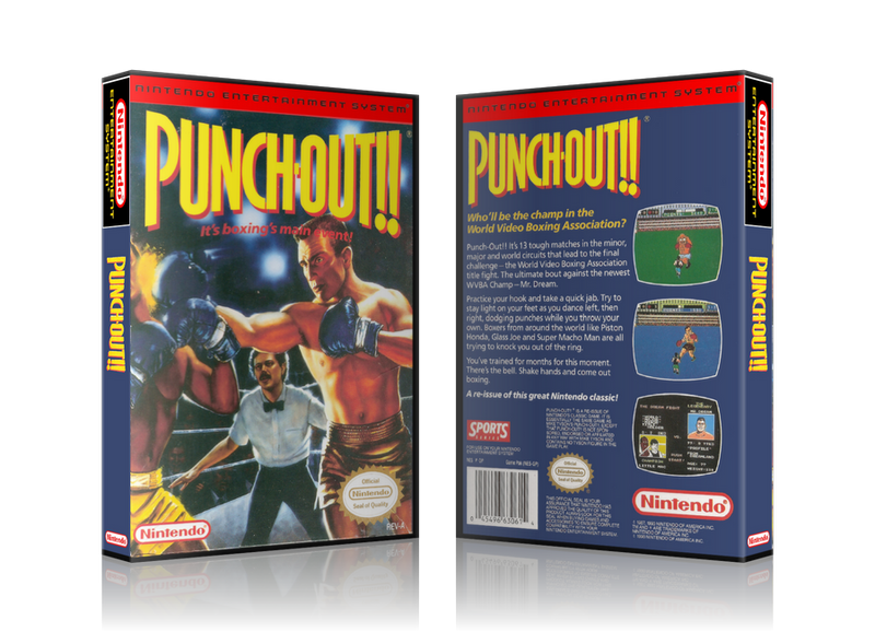 NES Punch Out Retail Game Cover To Fit A UGC Style Replacement Game Case