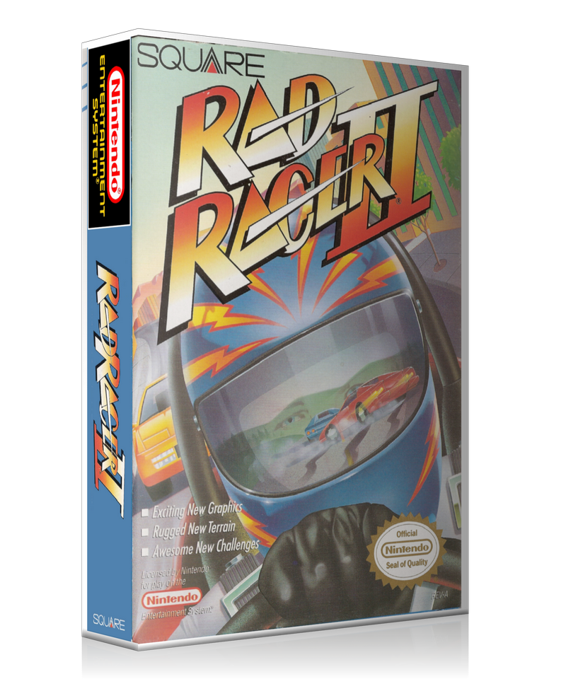 NES Rad Racer 2 Retail Game Cover To Fit A UGC Style Replacement Game Case