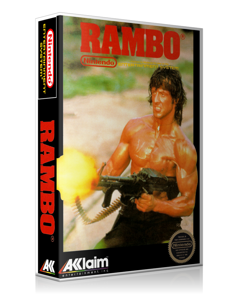 NES Rambo Retail Game Cover To Fit A UGC Style Replacement Game Case