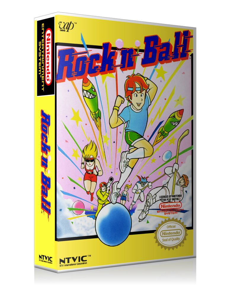 NES Rock N Ball Retail Game Cover To Fit A UGC Style Replacement Game Case