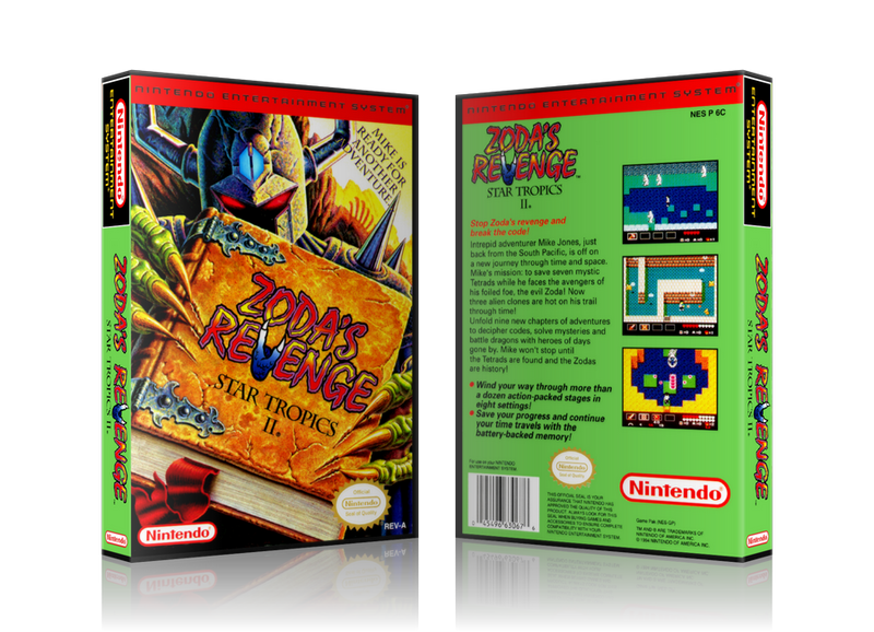 Nes 537 Star tropics 2 zodas revenge Retail Nesspine Replacement SNES REPLACEMENT Game Case Or Cover