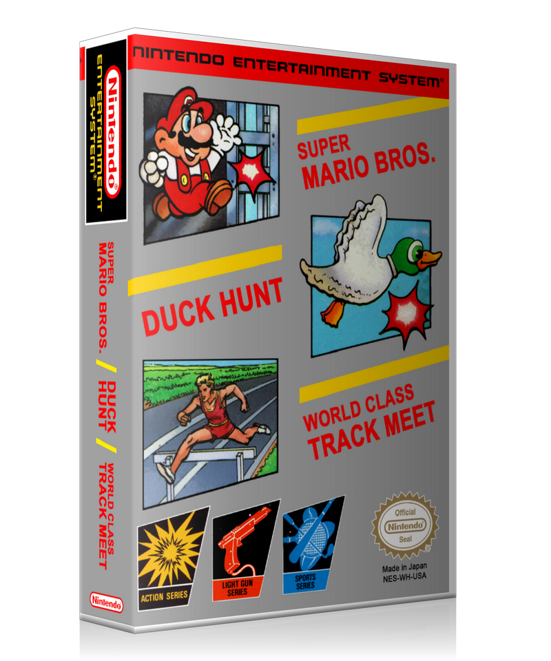 NES Super Mario Duck Track Retail Game Cover To Fit A UGC Style Replacement Game Case