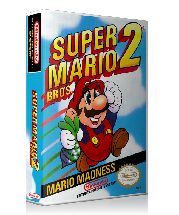 NES Super Mario Bros 2 Retail Game Cover To Fit A UGC Style Replacement Game Case – Nintendo NES Case product image 1