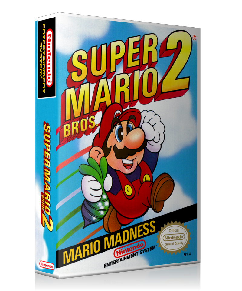NES Super Mario Bros 2 Retail Game Cover To Fit A UGC Style Replacement Game Case