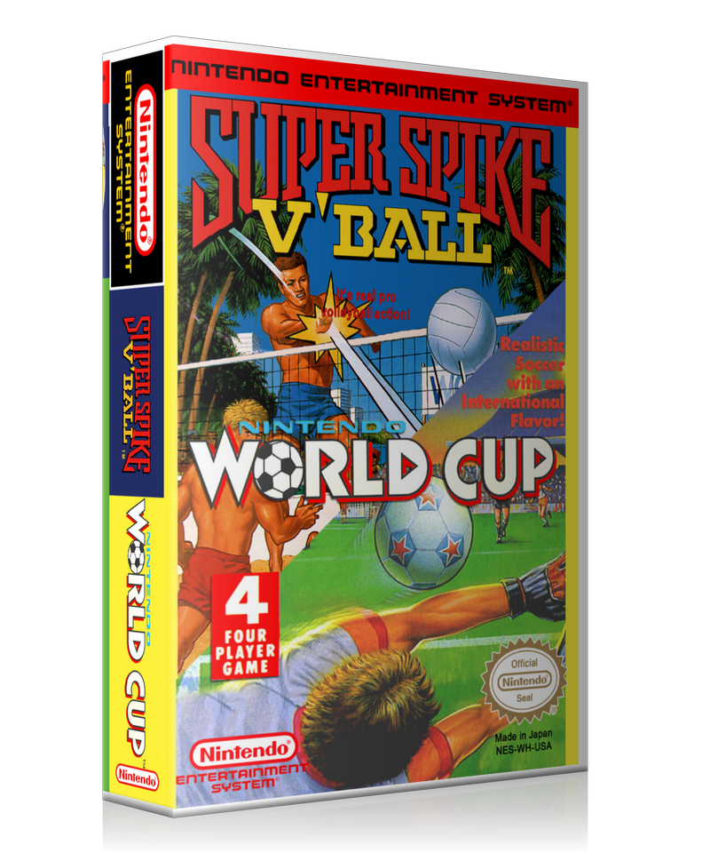 NES Super Spike V Ball World Cup Retail Game Cover To Fit A UGC Style Replacement Game Case