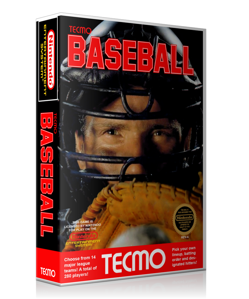 NES Tecmo Baseball Retail Game Cover To Fit A UGC Style Replacement Game Case