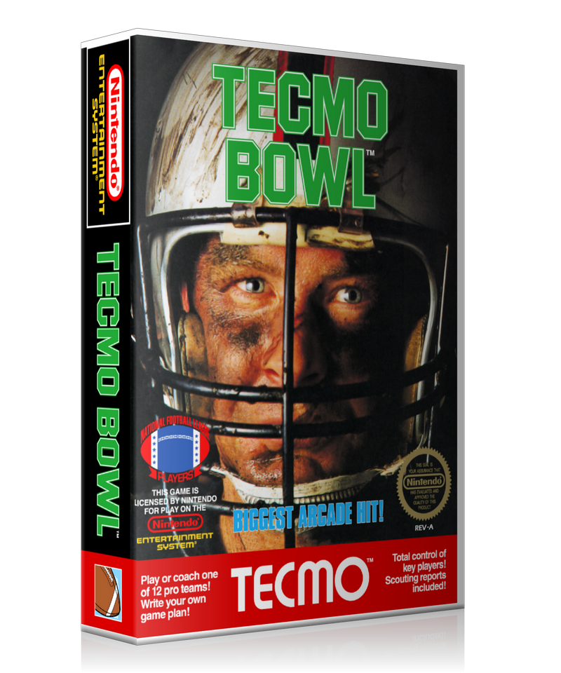 NES Tecmo Bowl Retail Game Cover To Fit A UGC Style Replacement Game Case