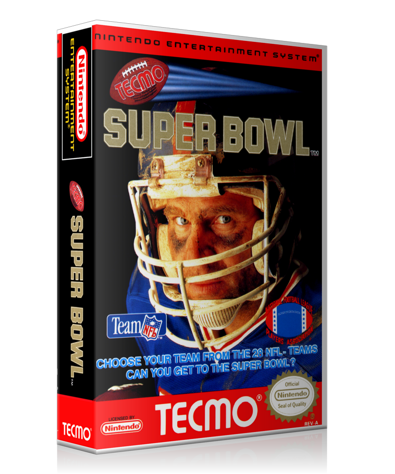 NES Tecmo Super Bowl Retail Game Cover To Fit A UGC Style Replacement Game Case
