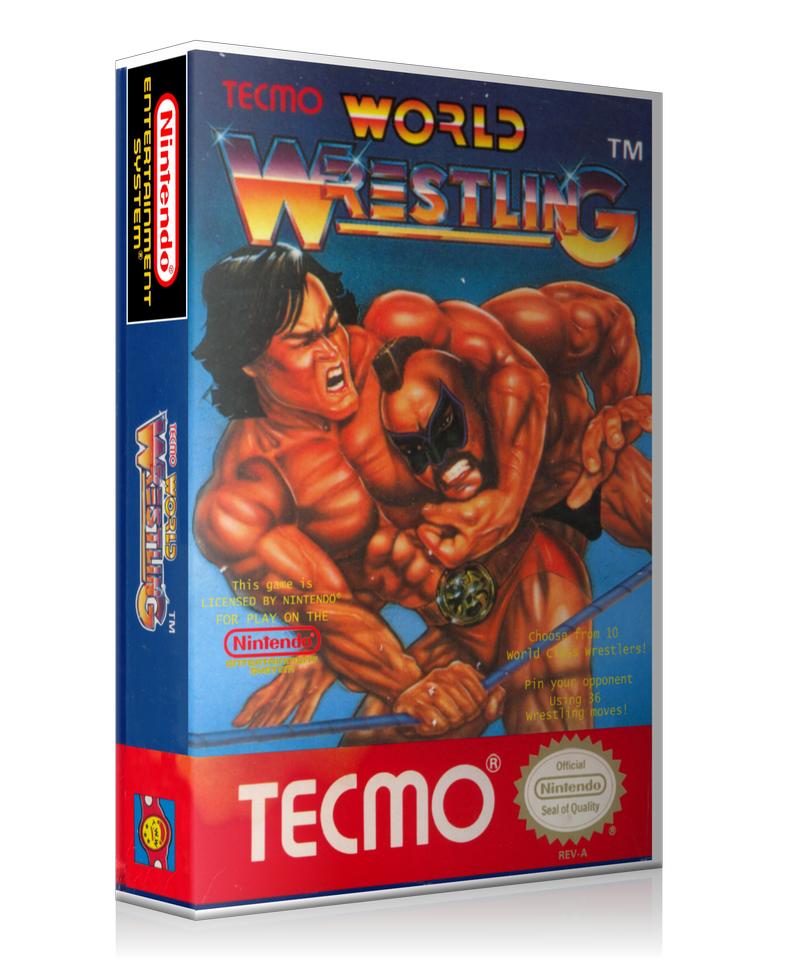 NES Tecmo World Wrestling Retail Game Cover To Fit A UGC Style Replacement Game Case