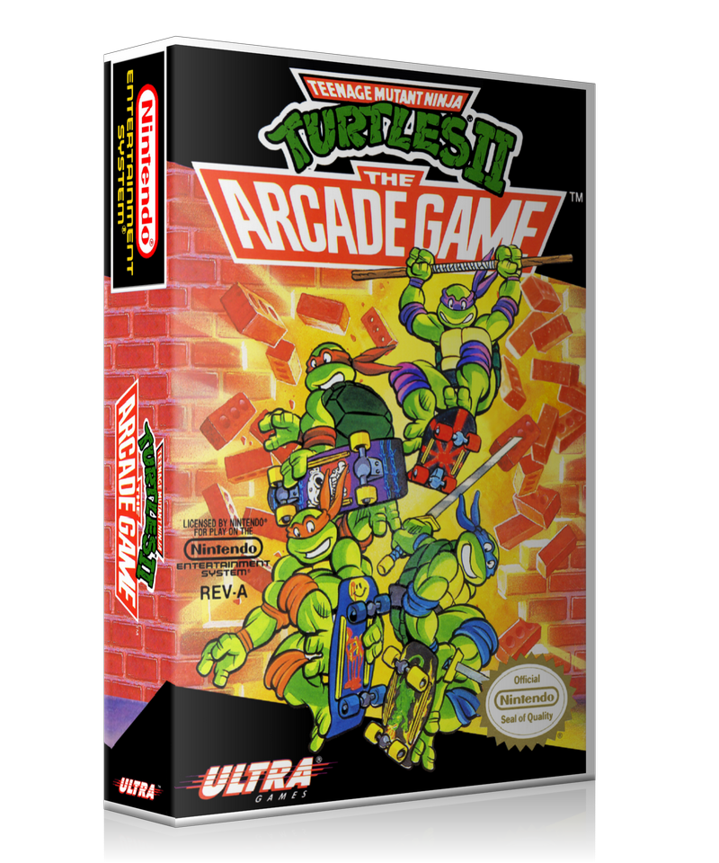 NES TMNT 2 Arcade Retail Game Cover To Fit A UGC Style Replacement Game Case – Nintendo NES Case product image 1