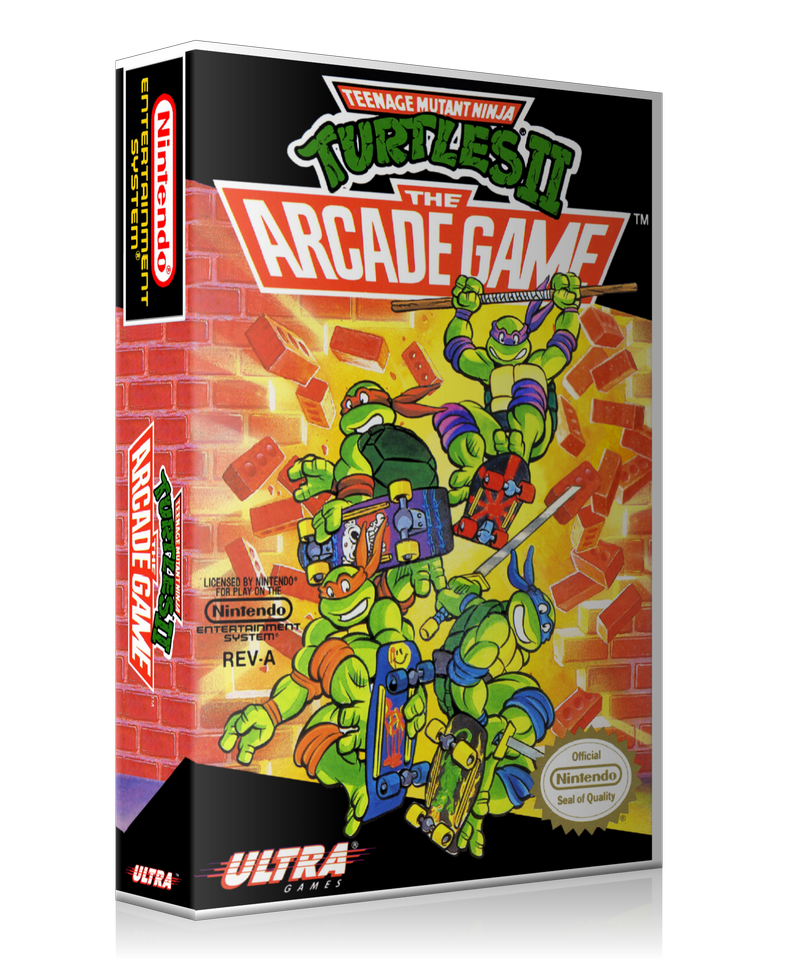 NES TMNT 2 Arcade Retail Game Cover To Fit A UGC Style Replacement Game Case