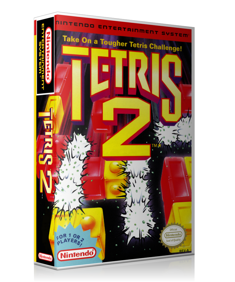 NES Tetris 2 Retail Game Cover To Fit A UGC Style Replacement Game Case