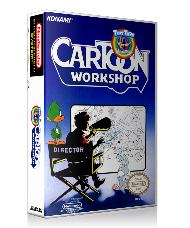NES Tiny Toons Cartoon Workshop Retail Game Cover To Fit A UGC Style Replacement Game Case