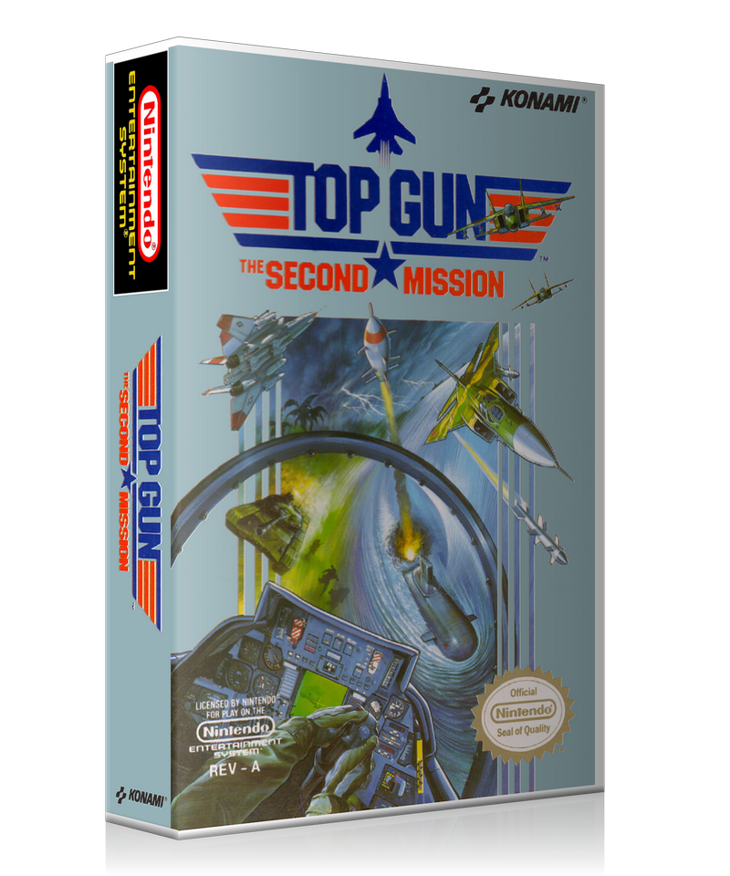 NES Topgun 2 Retail Game Cover To Fit A UGC Style Replacement Game Case