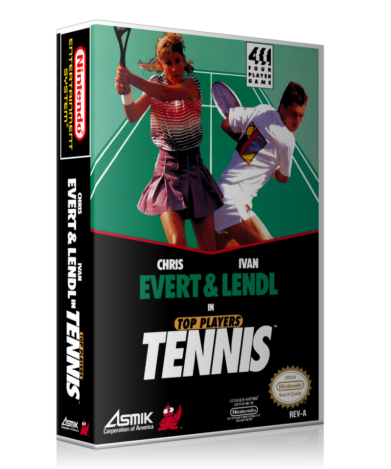NES Top Players Tennis Retail Game Cover To Fit A UGC Style Replacement Game Case