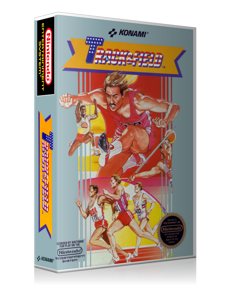 NES Track And Field Retail Game Cover To Fit A UGC Style Replacement Game Case
