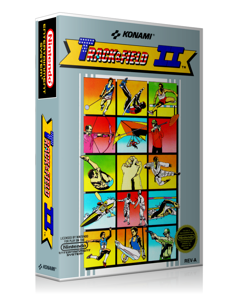NES Track And Field 2 Retail Game Cover To Fit A UGC Style Replacement Game Case – Nintendo NES Case product image 1