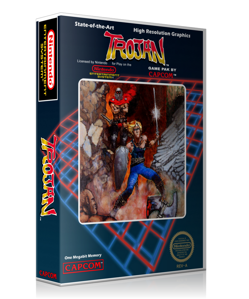 NES Trojan Retail Game Cover To Fit A UGC Style Replacement Game Case