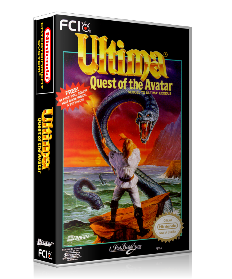 NES Ultima 4 Retail Game Cover To Fit A UGC Style Replacement Game Case