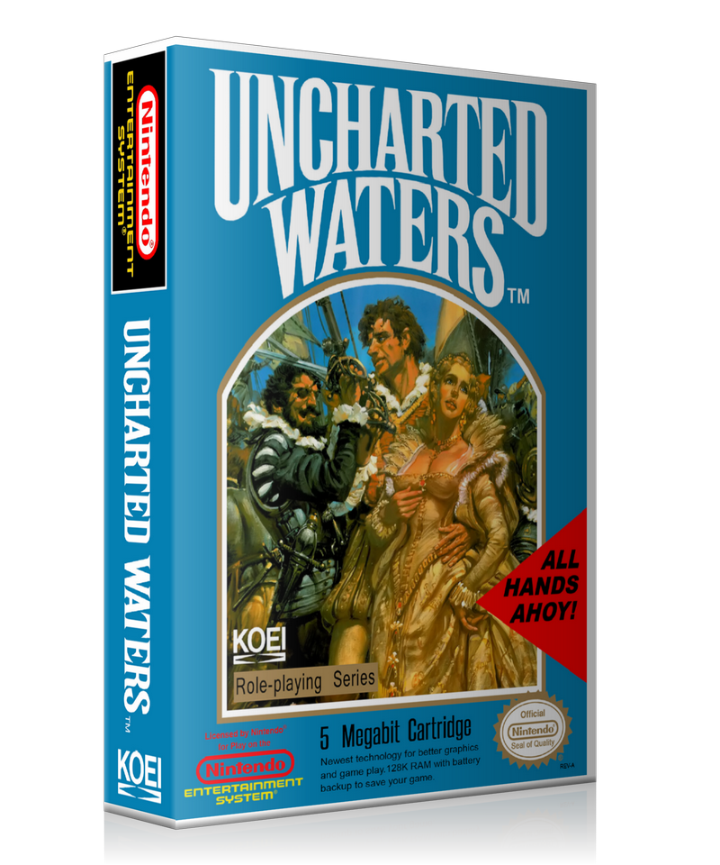 NES Uncharted Waters Retail Game Cover To Fit A UGC Style Replacement Game Case – Nintendo NES Case product image 1