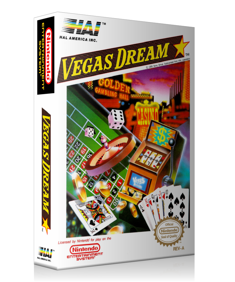 NES Vegas Dream Retail Game Cover To Fit A UGC Style Replacement Game Case