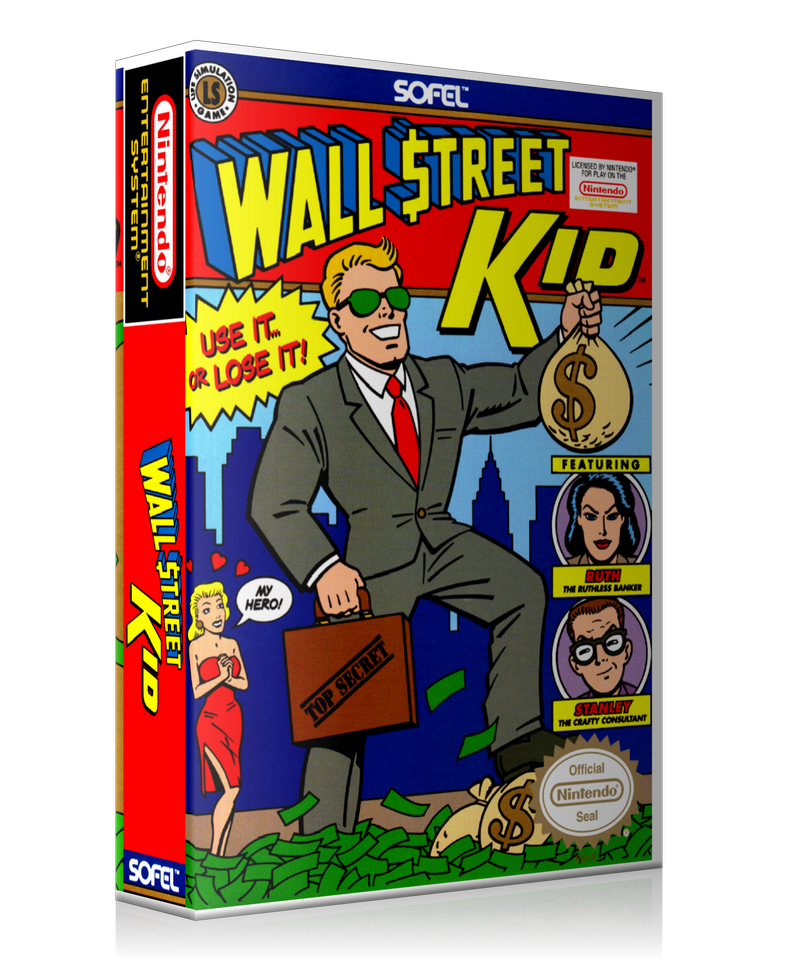 NES Wall Street Kid Retail Game Cover To Fit A UGC Style Replacement Game Case