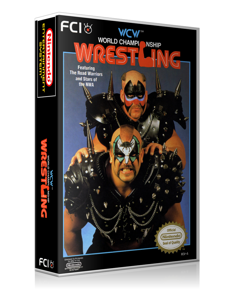 NES WCW Wrestling Retail Game Cover To Fit A UGC Style Replacement Game Case