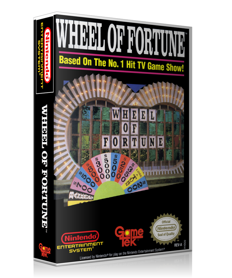 NES Wheel Of Fortune Retail Game Cover To Fit A UGC Style Replacement Game Case