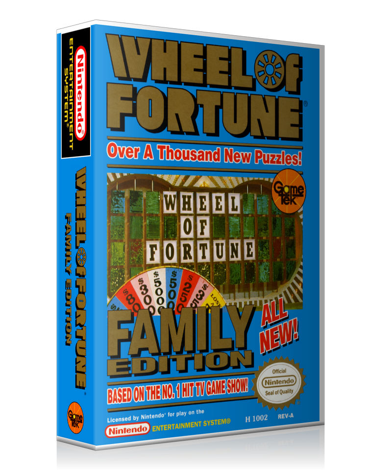 NES Wheel Of Fortune Family Edition Retail Game Cover To Fit A UGC Style Replacement Game Case