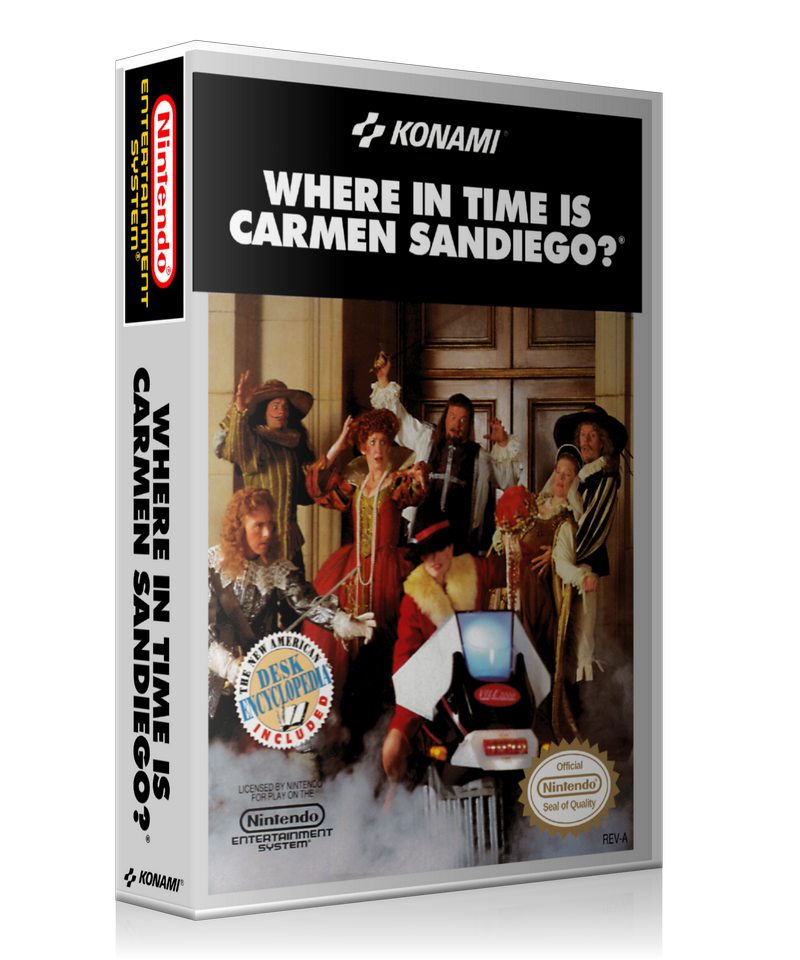 NES Where In Time Is Carmen Sandeigo? Retail Game Cover To Fit A UGC Style Replacement Game Case