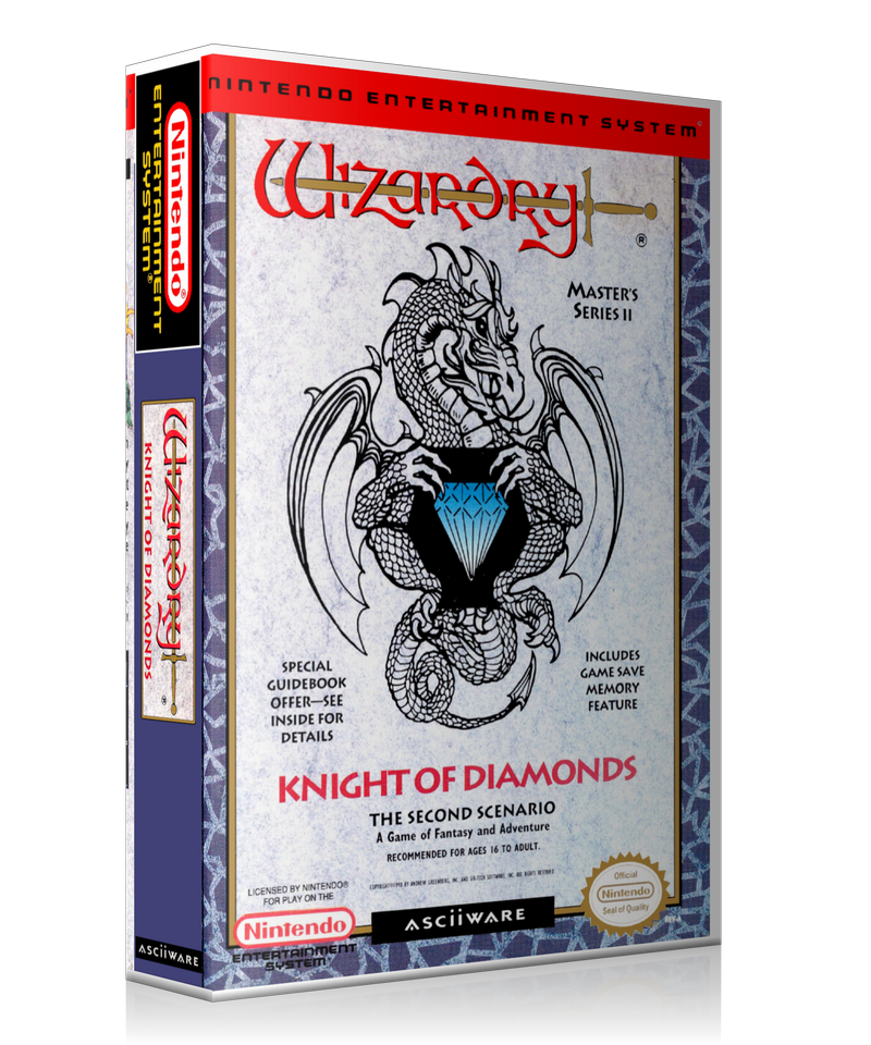 NES Wizardry Knight Of Diamonds Retail Game Cover To Fit A UGC Style Replacement Game Case