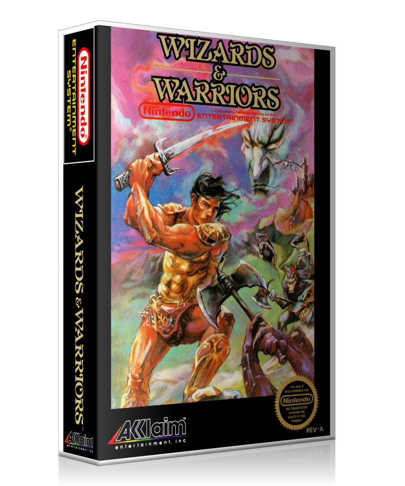 NES Wizards And Warriors Retail Game Cover To Fit A UGC Style Replacement Game Case