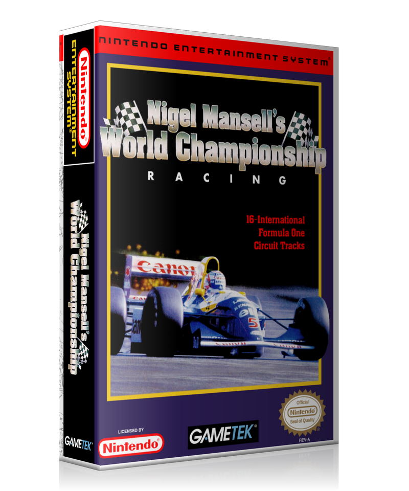 NES World Championship Nigel Mansell's Retail Game Cover To Fit A UGC Style Replacement Game Case