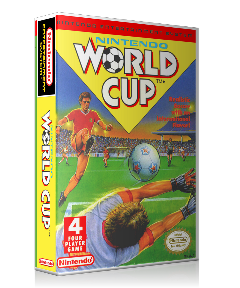 NES World Cup Retail Game Cover To Fit A UGC Style Replacement Game Case
