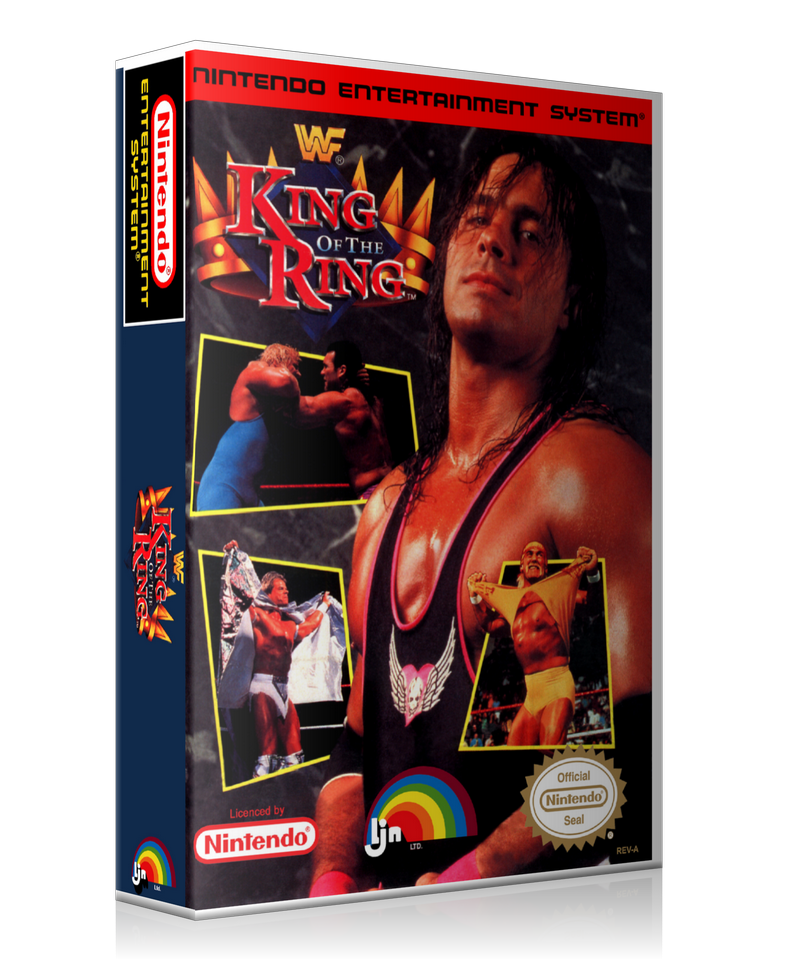 NES WWF King Of The Ring Retail Game Cover To Fit A UGC Style Replacement Game Case