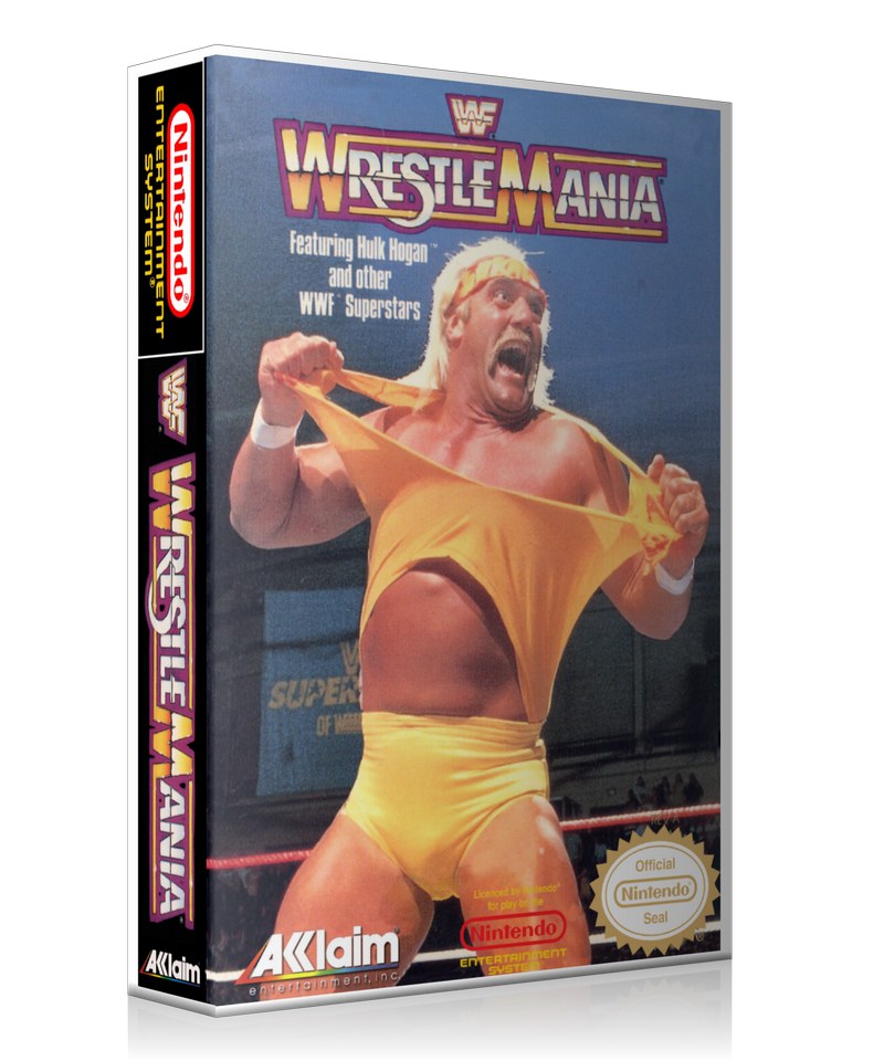 NES WWF Wrestle Mania Retail Game Cover To Fit A UGC Style Replacement Game Case