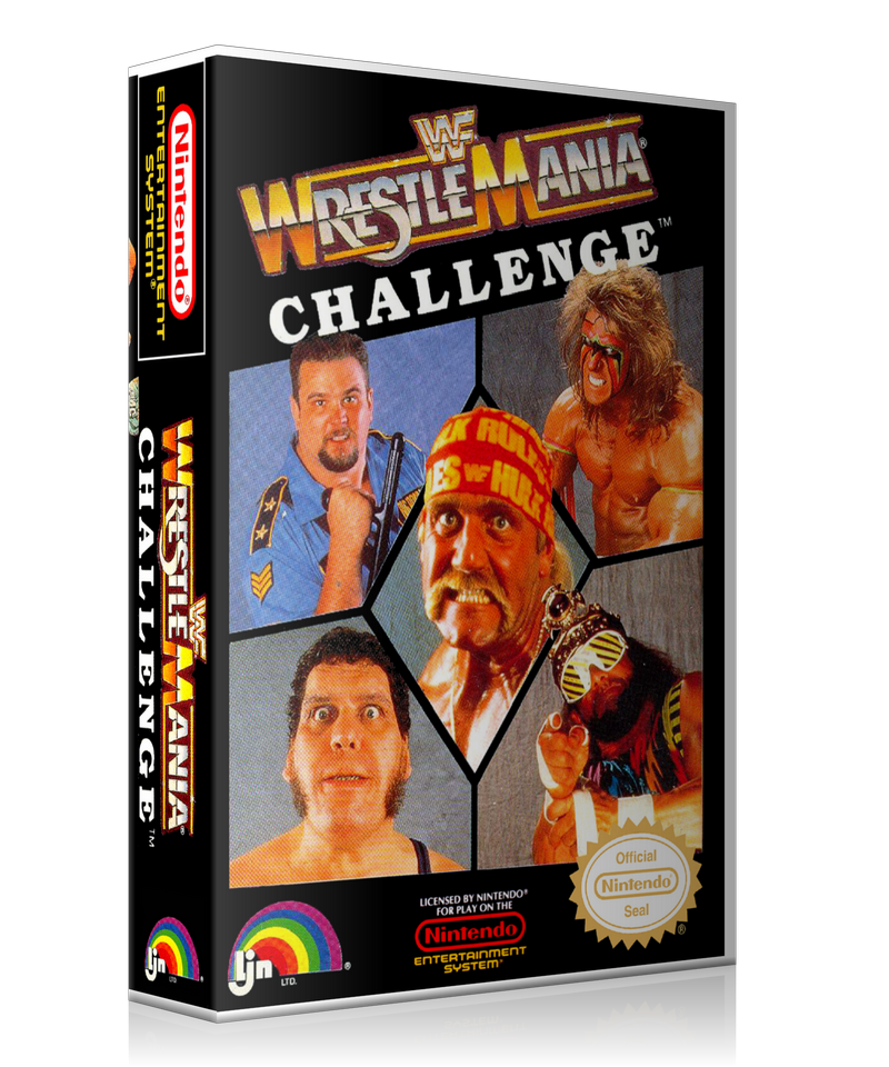 NES WWF Wrestle Mania Challenge Retail Game Cover To Fit A UGC Style Replacement Game Case