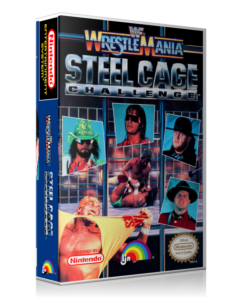 NES WWF Wrestle Mania Steel Cage Challenge Retail Game Cover To Fit A UGC Style – Nintendo NES Case product image 1