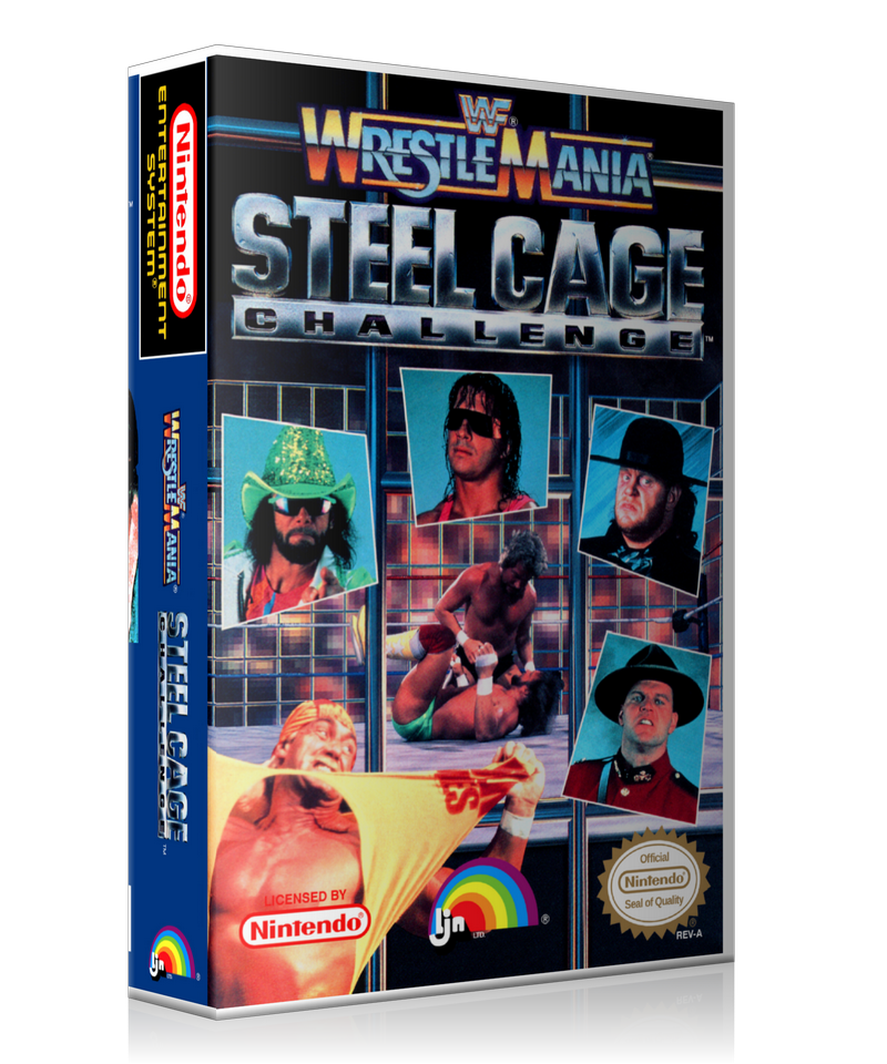NES WWF Wrestle Mania Steel Cage Challenge Retail Game Cover To Fit A UGC Style Replacement Game Case