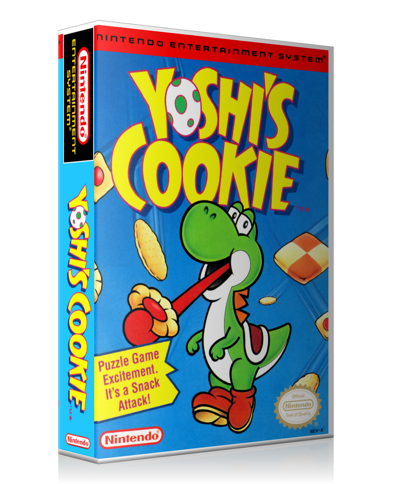 NES Yoshi's Cookie Retail Game Cover To Fit A UGC Style Replacement Game Case