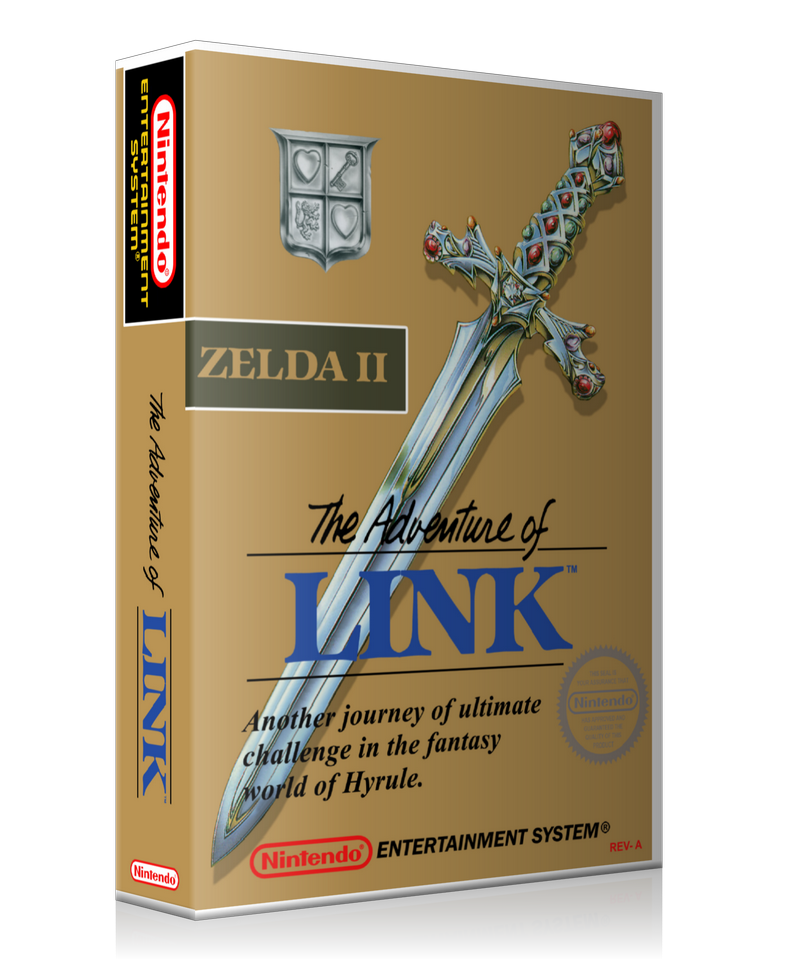 NES Legend Of Zelda Adevnture Of Link Retail Game Cover To Fit A UGC Style Replacement Game Case