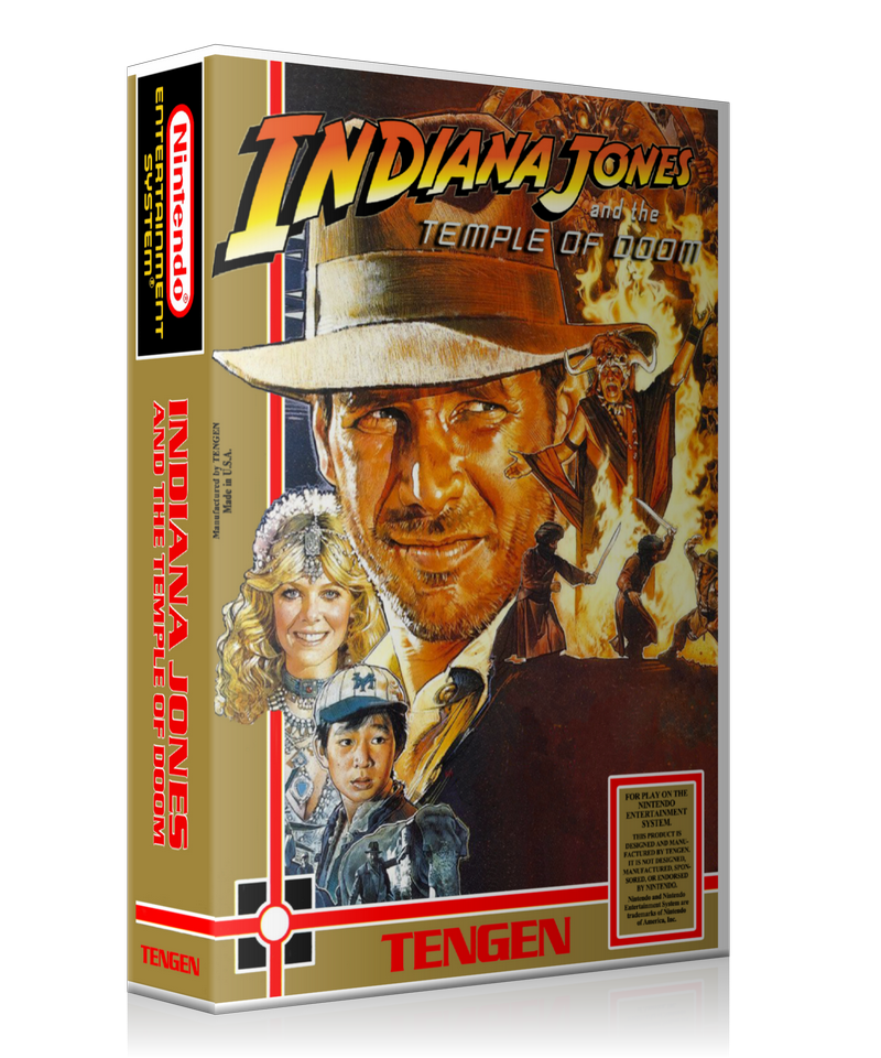 NES Indiana Jones Temple Of Doom Retail Game Cover To Fit A UGC Style Replacement Game – Nintendo NES Case product image 1