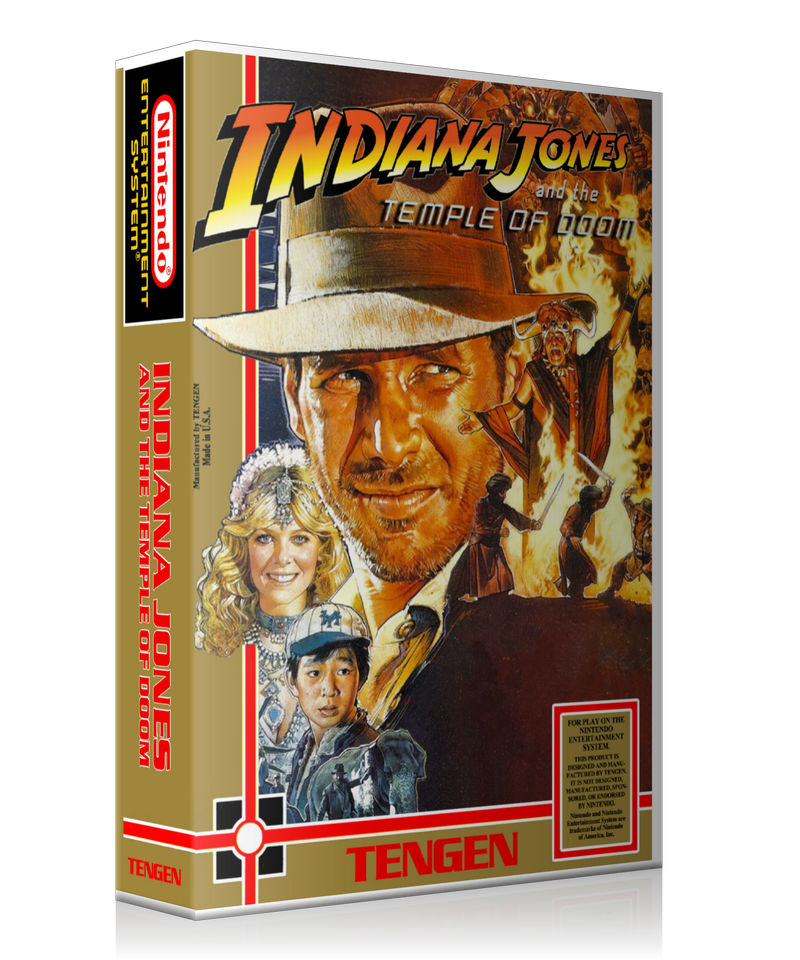 NES Indiana Jones Temple Of Doom Retail Game Cover To Fit A UGC Style Replacement Game Case